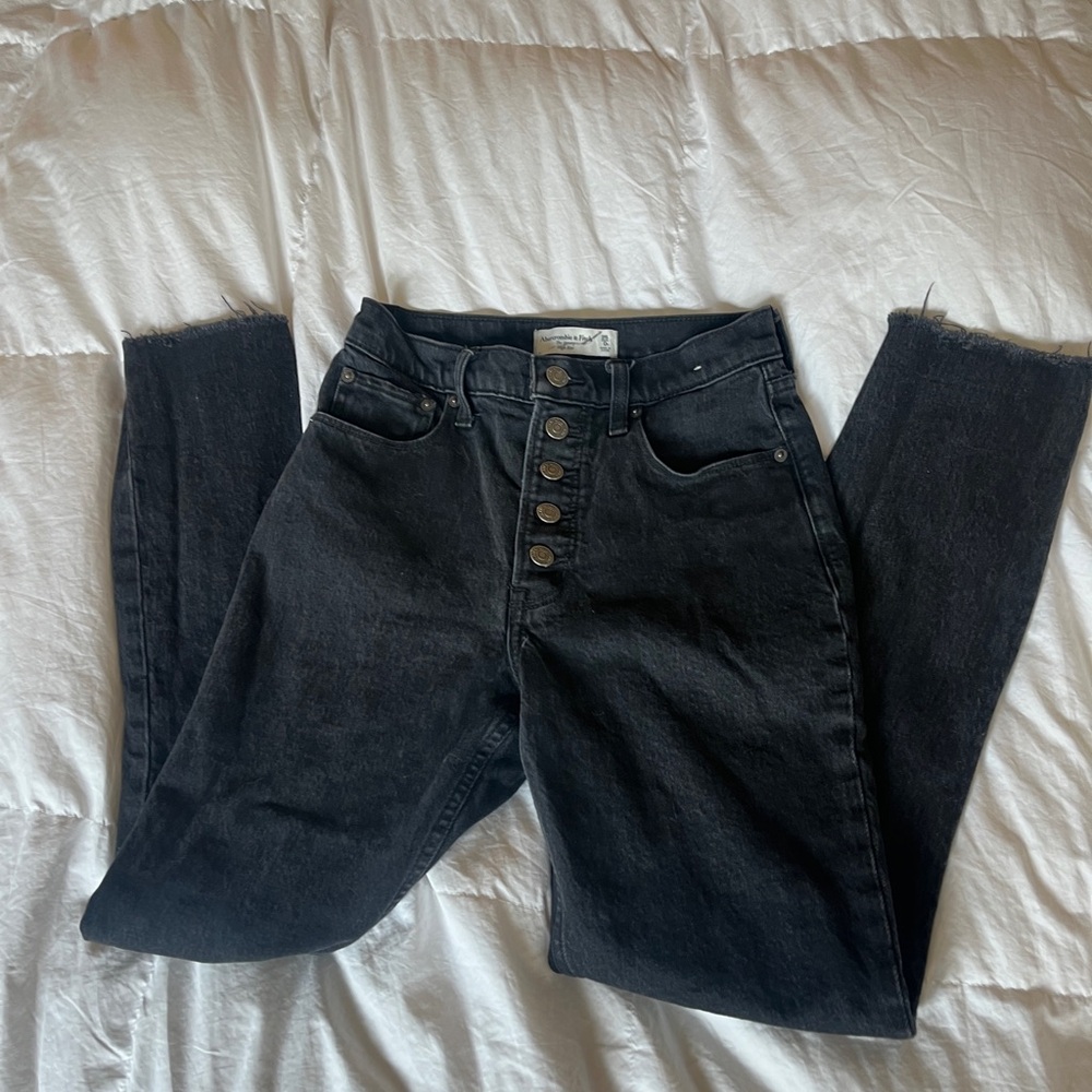 Abercrombie Black High-Rise Button-Fly Women’s Jeans